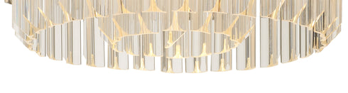 Kuna Brass/Clear Pendant Round 8 Light 60cm